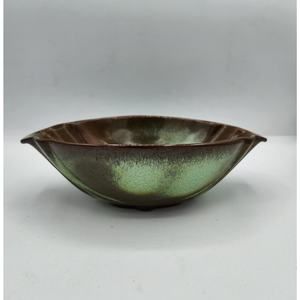 Vintage FRANKOMA Pottery Bowl #201 Prairie Green Serving or Fruit Bowl